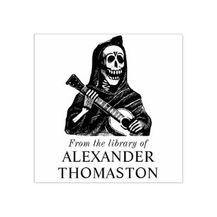 Gothic Skeleton Gitarrenbibliothek Buchname Gummistempel