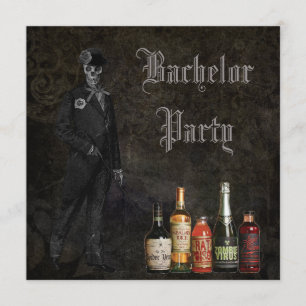 Gothic Skeleton Groom & Poison Bachelor Party Einladung