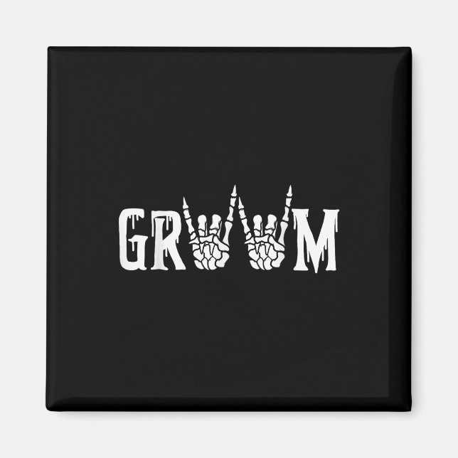 Gothic Skeleton Groom Wedding Just Married Spooky Magnet (Vorne)