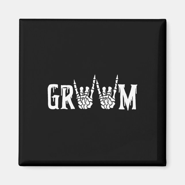 Gothic Skeleton Groom Wedding Just Married Spooky Magnet (Vorne)