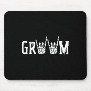 Gothic Skeleton Groom Wedding Just Married Spooky Mousepad