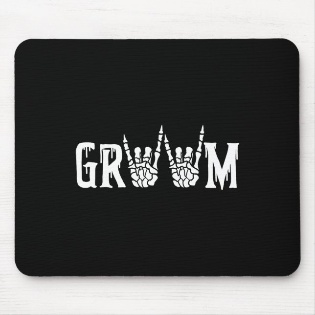Gothic Skeleton Groom Wedding Just Married Spooky Mousepad (Vorne)