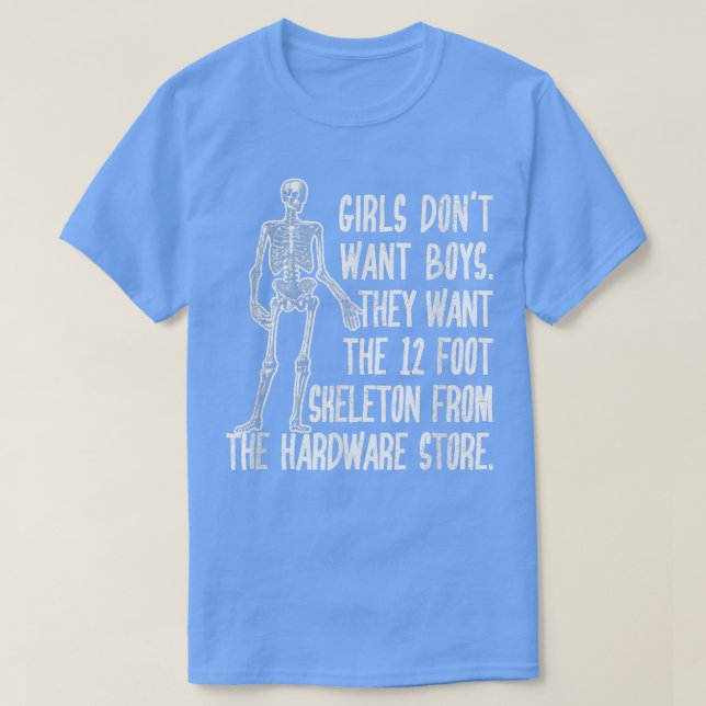 Gothic Skeleton Halloween Girls Wollte die 12 Foot T-Shirt (Design vorne)