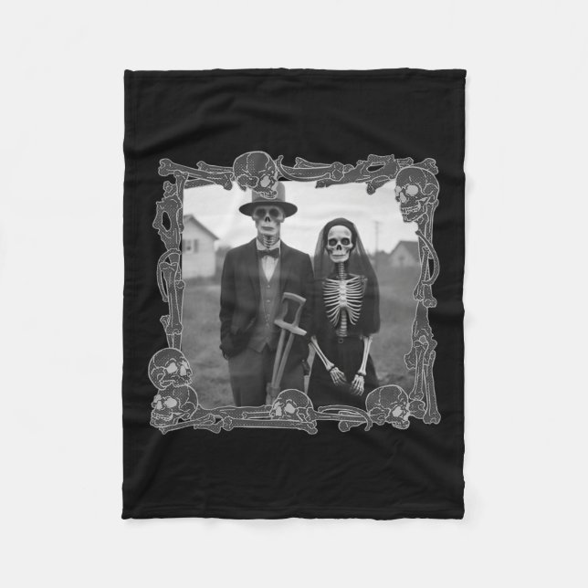 Gothic Skeleton Halloween-Kostüm Fleecedecke (Vorderseite)