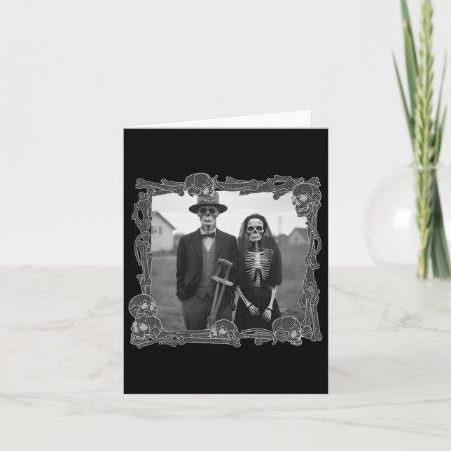 Gothic Skeleton Halloween-Kostüm Karte (Vorderseite)