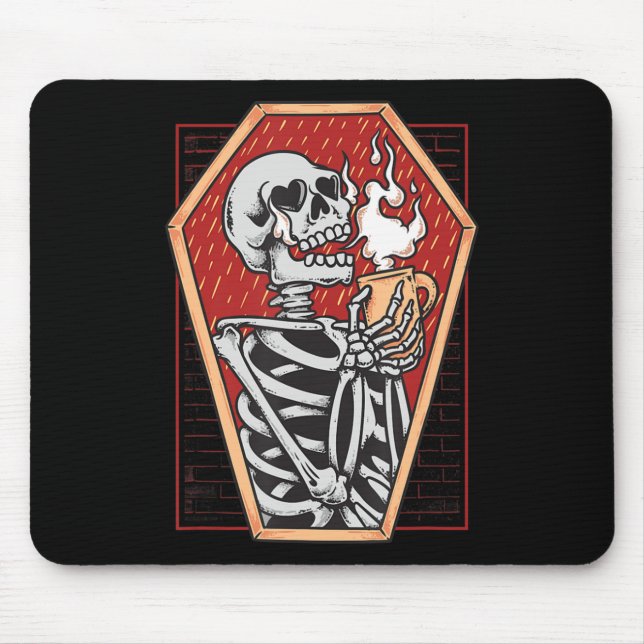 Gothic Skeleton in Coffin Mall Goth Halloween Aest Mousepad (Vorne)