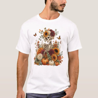 Gothic Skeleton Kürbis Halloween  T-Shirt