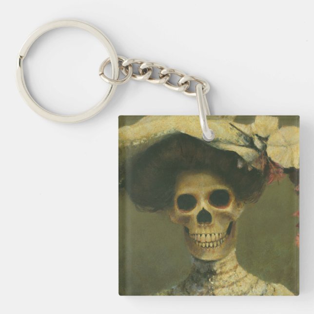 Gothic Skeleton Lady Acrylic Key Chain Schlüsselanhänger (Vorderseite)