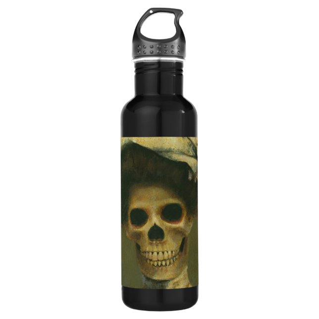 Gothic Skeleton Lady Flasche Edelstahlflasche (Vorderseite)