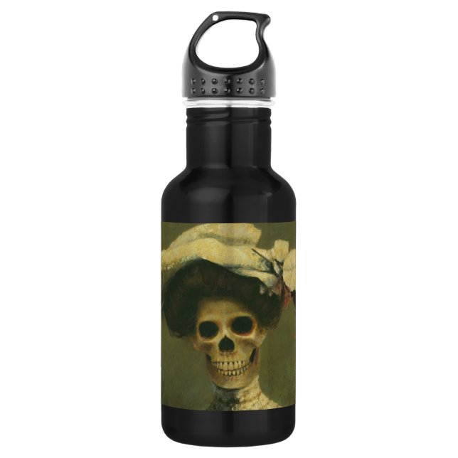 Gothic Skeleton Lady (groß) Trinkflasche (Vorderseite)