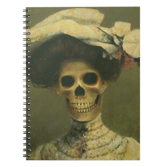 Gothic Skeleton Lady Notebook Notizblock (Vorderseite)