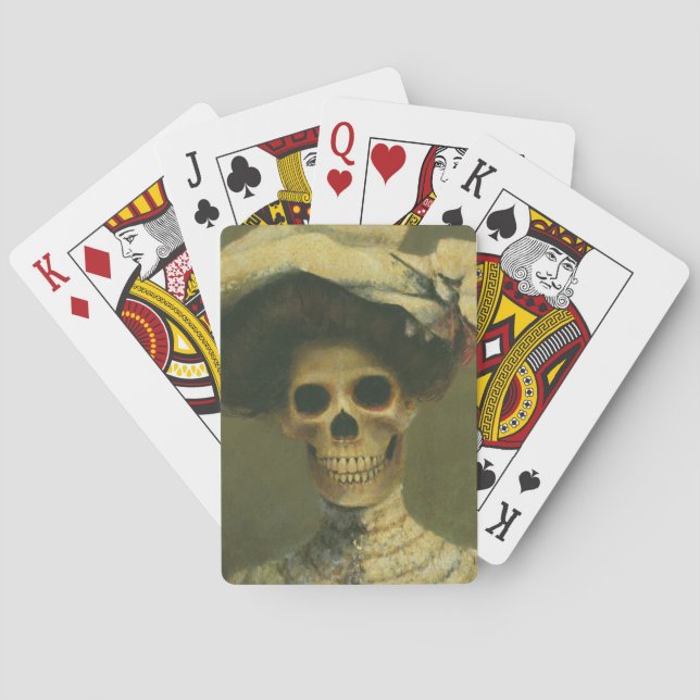 Gothic Skeleton Lady Playing Cards Spielkarten (Rückseite)
