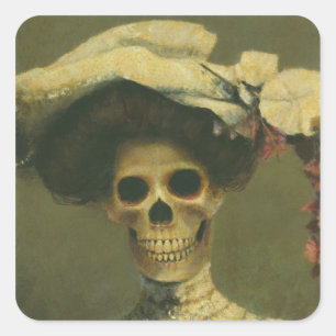 Gothic Skeleton Lady Sticker