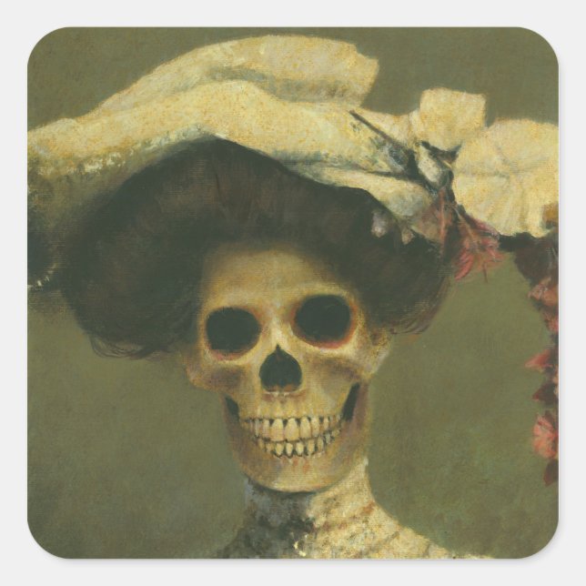 Gothic Skeleton Lady Sticker (Vorderseite)