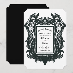 Gothic Skeleton Liebe bis zum Tod machen uns Teil Save The Date
