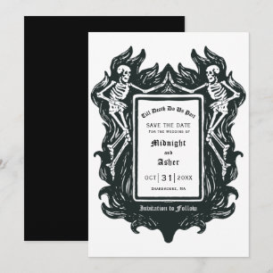 Gothic Skeleton Liebe bis zum Tod machen uns Teil Save The Date
