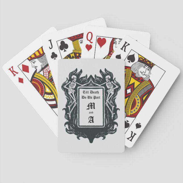 Gothic Skeleton Liebe bis zum Tod machen uns Teil Spielkarten (Rückseite)