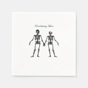 Gothic Skeleton Paar (Altrosa) Klassiker Serviette