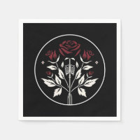 Gothic Skeleton Rib Rose Schwarz Elegante Hochzeit