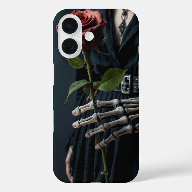 Gothic Skeleton Rose Halloween Case-Mate iPhone Hülle (Rückseite)