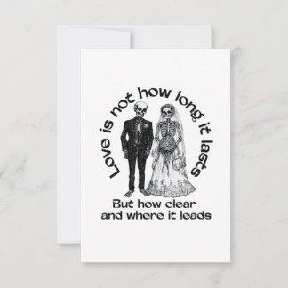 Gothic Skeleton RSVP-Karte - Til Death Love Zitat RSVP Karte