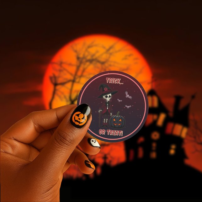 Gothic Skeleton und Pumpkin Halloween Sticker (Von Creator hochgeladen)