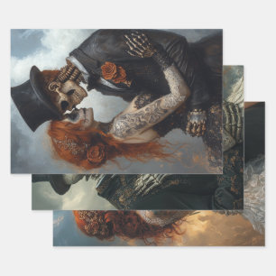 Gothic Skeleton Vorschlag, Hochzeit, Flitterwochen Geschenkpapier Set