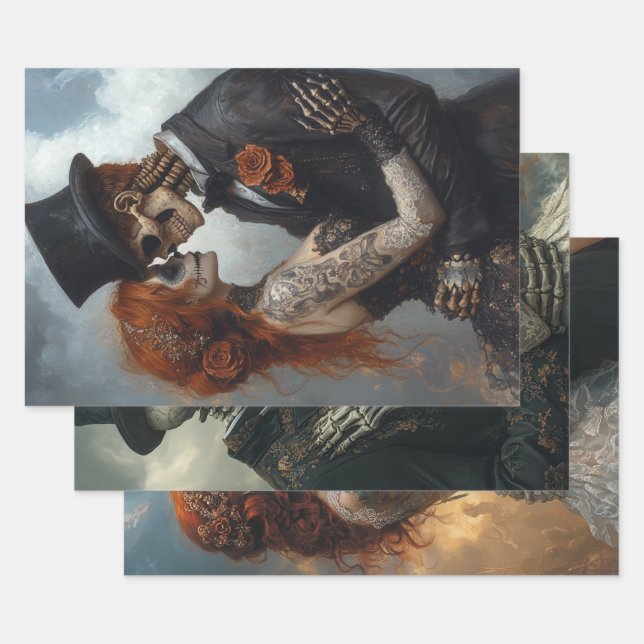 Gothic Skeleton Vorschlag, Hochzeit, Flitterwochen Geschenkpapier Set (Set)