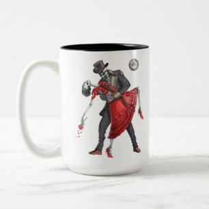 Gothic Skeletons Dancing Zweifarbige Tasse