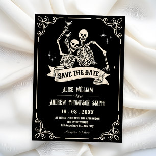 Gothic-Skelett coole Hochzeit Save The Date