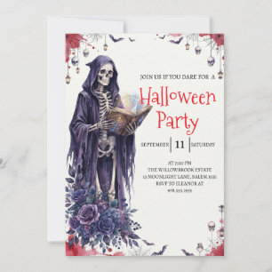 Gothic-Skelett-Mann-Halloween-Party-Einladung Einladung