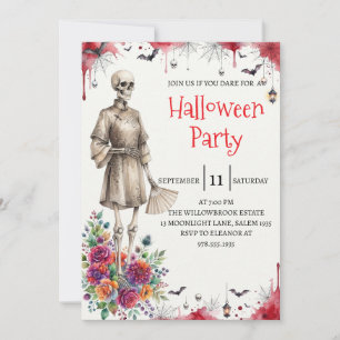 Gothic-Skelett-Mann-Halloween-Party-Einladung Einladung