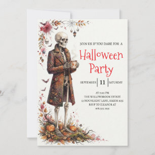 Gothic-Skelett-Mann-Halloween-Party-Einladung Einladung