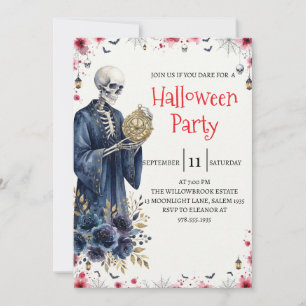 Gothic-Skelett-Mann-Halloween-Party-Einladung Einladung