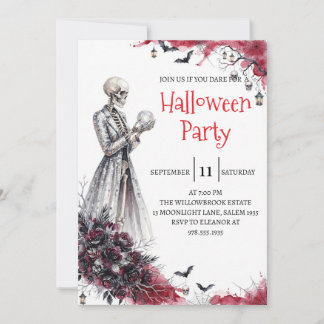 Gothic-Skelett-Mann-Halloween-Party-Einladung Einladung