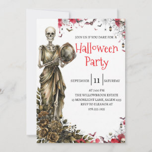 Gothic-Skelett-Mann-Halloween-Party-Einladung Einladung