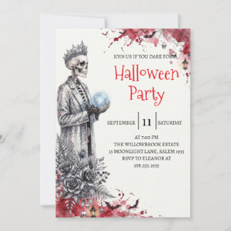 Gothic-Skelett-Mann-Halloween-Party-Einladung Einladung