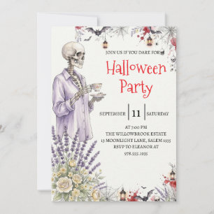 Gothic-Skelett-Mann-Halloween-Party-Einladung Einladung