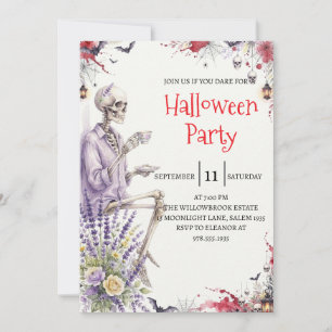 Gothic-Skelett-Mann-Halloween-Party-Einladung Einladung