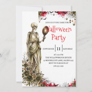 Gothic-Skelett-Mann-Halloween-Party-Einladung Einladung