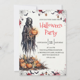 Gothic-Skelett-Mann-Halloween-Party-Einladung Einladung