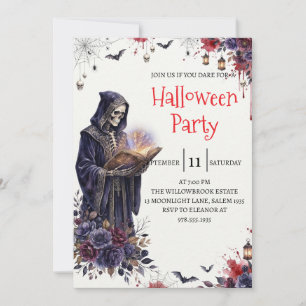 Gothic-Skelett-Mann-Halloween-Party-Einladung Einladung