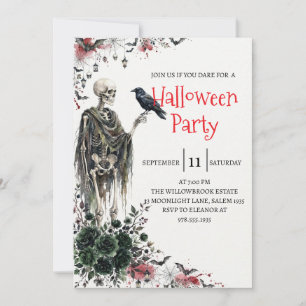 Gothic-Skelett-Mann-Halloween-Party-Einladung Einladung
