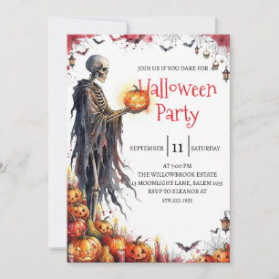 Gothic-Skelett-Mann-Halloween-Party-Einladung Einladung
