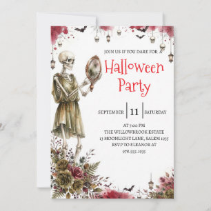 Gothic-Skelett-Mann-Halloween-Party-Einladung Einladung