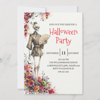 Gothic-Skelett-Mann-Halloween-Party-Einladung Einladung