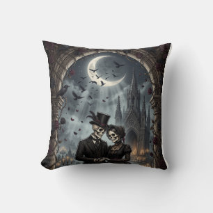 Gothic Skelett-Paar Dark Romance Rosen Kissen