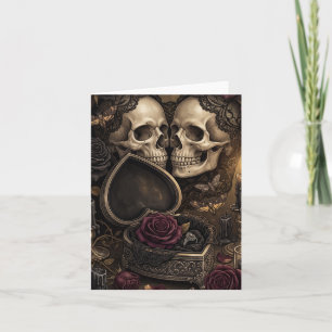 Gothic Skelett-Paar Dark Romance viktorianische Ro Karte