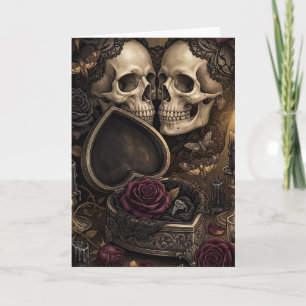 Gothic Skelett-Paar Dark Romance viktorianische Ro Karte