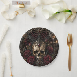 Gothic-Skelett-Paar Halloween-Party-Teller Pappteller